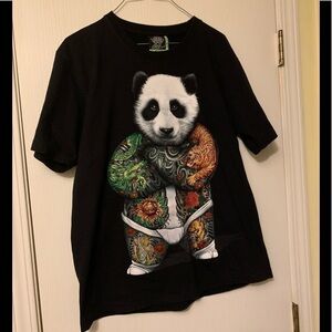 Rock Eagle Yakuza panda glow in the dark tee L